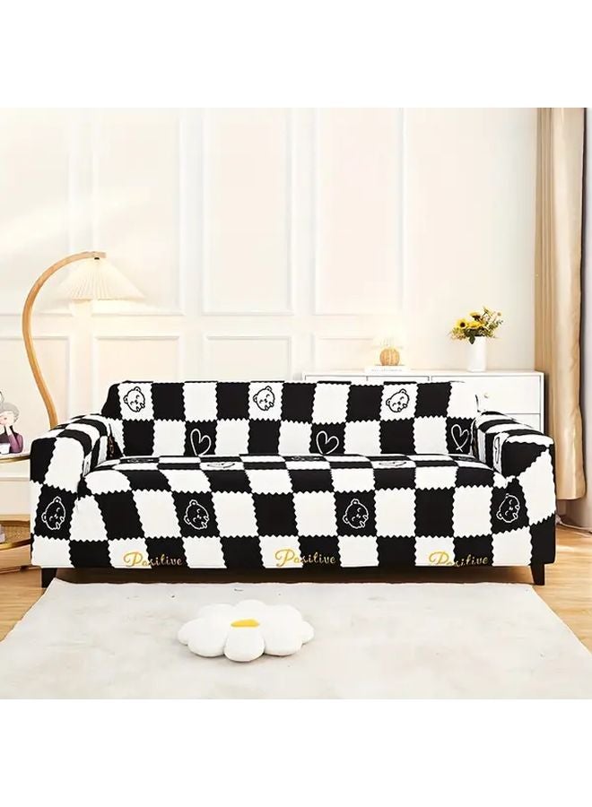 Milan Stripes 2 Seater Sofa Slipcover Anti Slip Dustproof Furniture Protector Machine Washable - Image 1